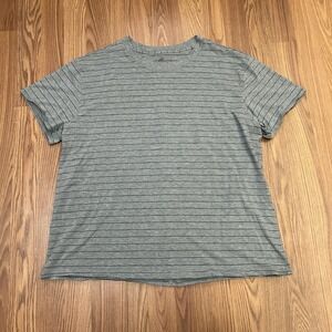 Lululemon Shirt Striped Men's L Gray Short Sleeve Lightweight Athletic Tee Top